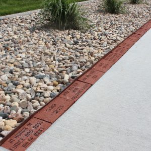 Picture of paver blocks installed along a sidewalk